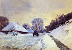 Claude Monet - The Carriage - The Road To Honfleur Under Snow