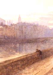 Evening On The River Liffey With St. John-s Church In Distan