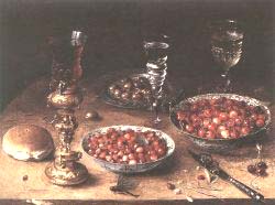 Still’Life With Cherries And Strawberries In China Bowls