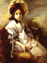 Portrait Of A Girl Seated In A Landscape