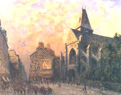 Scene Of A Street In Front Of The Church Of Saint-Medard Paris