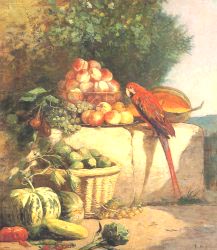 Fruit And Vegetables With A Parrot