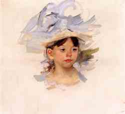 Sketch Of Ellen Mary Cassatt In A Big Blue Hat