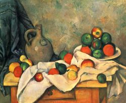 Curtain, Jug And Fruit