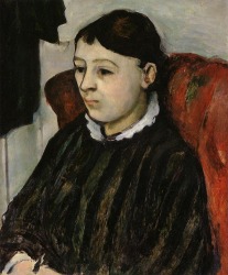 Madame Cezanne In A Striped Robe