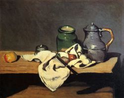 Still Life With Green Pot And Pewter Jug