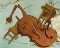 Bed’ Chair And Bedside Table Ferociously Attacking A Cello (1983)