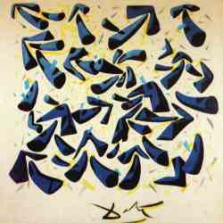 Blue Horns - Design For A Scarf (1955)