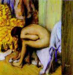 Nude Wiping Her Foot.