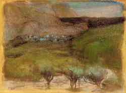 Olive Trees Against A Mountainous Background