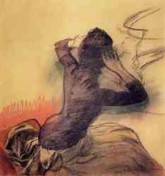 Seated Woman Adjusting Her Hair
