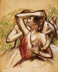 Three Ballet Dancers - One With Dark Crimson Waist