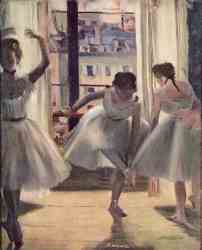 Three Dancers In A Practice Room