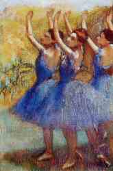 Three Dancers In Purple Skirts