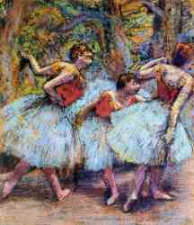 Three Dancers - Blue Skirts - Red Blouses