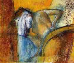 Woman Seen From Behind - Drying Hair