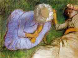 Young Women Resting In A Field