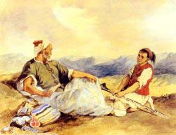 Two Moroccans Seated In The Countryside