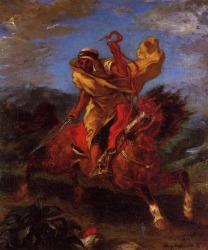 An Arab Horseman At The Gallop