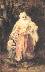 Oriental Woman And Her Daughter