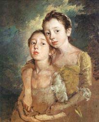 The Artist-s Daughters With A Cat