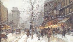 A Busy Boulavard Under Snow At Porte St. Martin - Paris