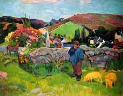 Breton Landscape With Swineherd