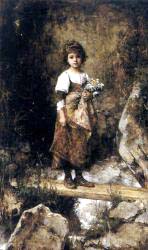 A Peasant Girl On A Footbridge