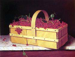 A Wooden Basket Of Catawba-Grapes