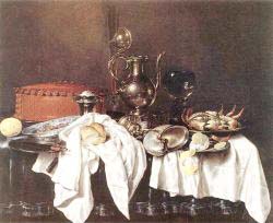 Still’Life With Pie - Silver Ewer And Crab