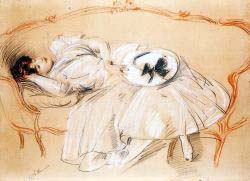 Young Woman On A Divan