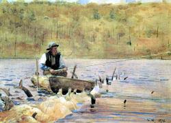 Man In A Punt - Fishing