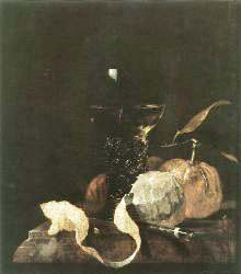 Still’Life With Lemon, Oranges And Glass Of Wine