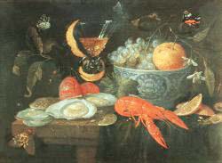 Still Life With Fruit And Shellfish