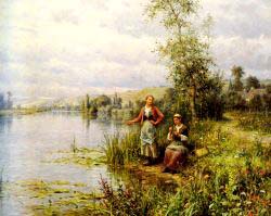 Country Women Fishing On A Summer Afternoon