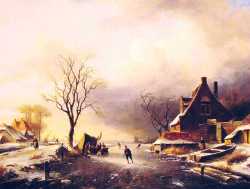 Winter Scene With Skaters