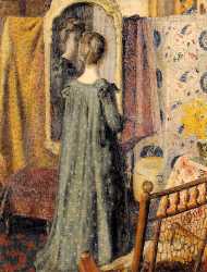 Woman Standing In Front Of The Mirror