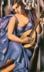 Woman In Blue With Mandolin - 1929