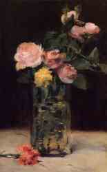 Roses In A Glass Vase