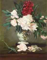 Vase De Pivoines Sur Piedouche (1864)