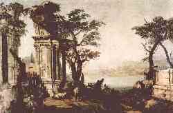 Capriccio With Classical Arch And Goats