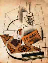 Bottle Of Vieux Marc, Glass And Newspaper (1913)