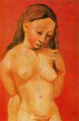 Female Nude Against A Red Background (1906)