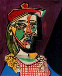 Woman In Beret And Checked Dress (1937)