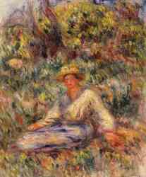 Woman In Blue In A Landscape