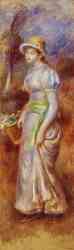 Woman With A Basket Of Flowers
