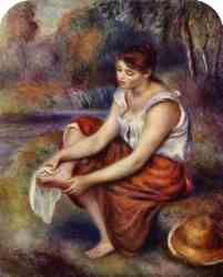 Young Girl Drying Her Feet