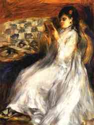Young Woman In White Reading