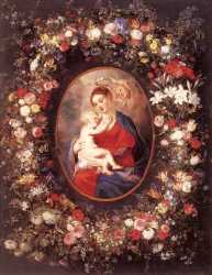 The Virgin And Child In A Garland Of Flower