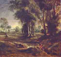 Evening Landscape With Timber Wagon (1635-1640)